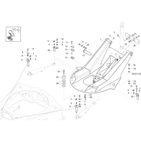 Swing Bracket Assembly for Wacker DV60 Dumper