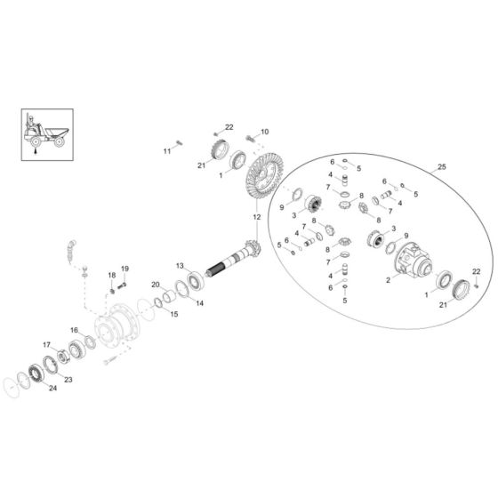 Differential Axle Assembly -1 for Wacker DV90 Dumper