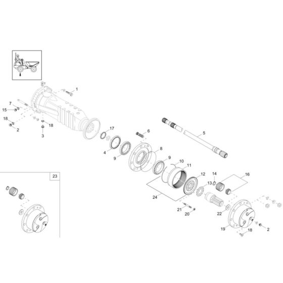 Axle Case, Wheel Hub Assembly -1 for Wacker DV90 Dumper