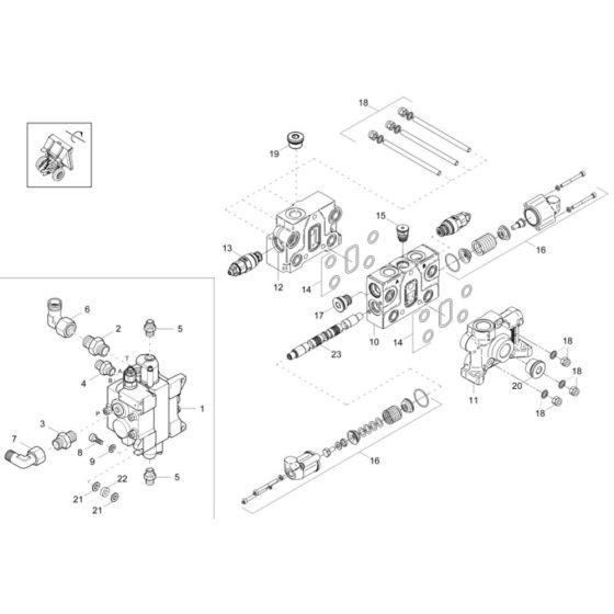 Control Valve Assembly for Wacker DV90 Dumper