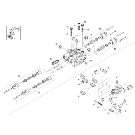 Control Valve Assembly -1 for Wacker DV90 Dumper