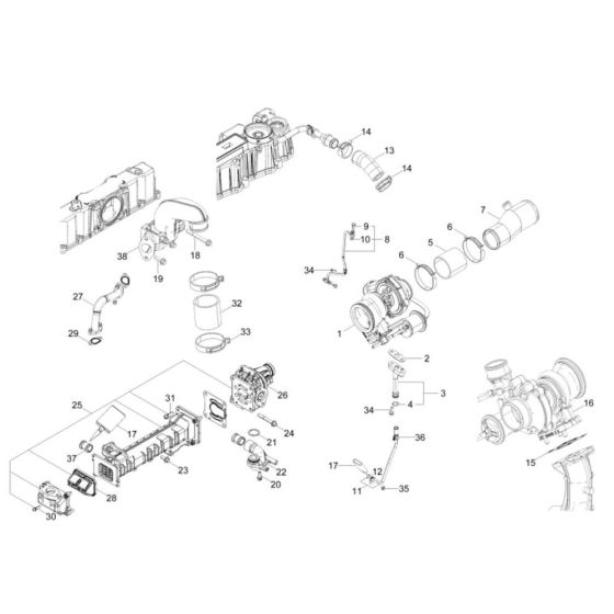 Turbo Supercharger Assembly for Wacker DV90 Dumper