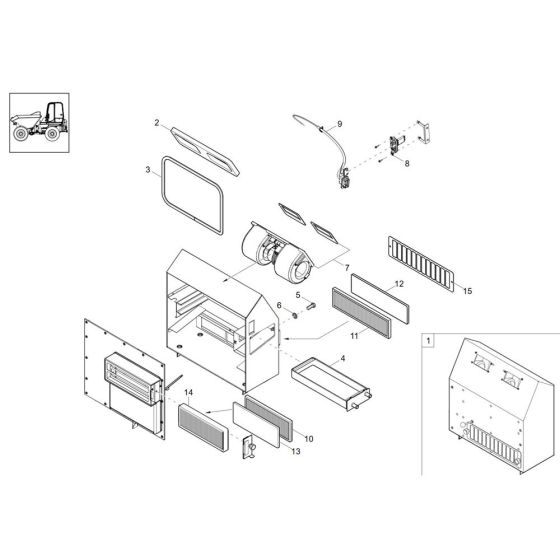 Air Conditioner Assembly for Wacker DV90 Dumper