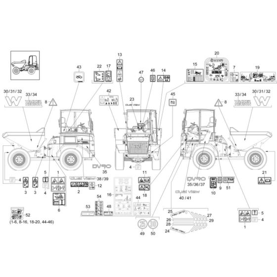 Decals -1 for Wacker DV90 Dumper