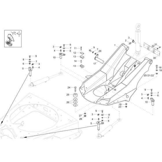 Swing Bracket Assembly for Wacker DV90 Dumper