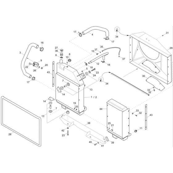 Combi-Cooler Assembly for Wacker DV90 Dumper