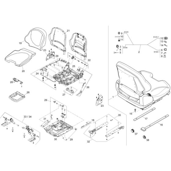 Seat Assembly for Wacker DW100 Dumper