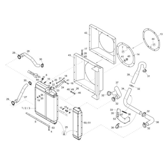 Combi-Cooler Assembly for Wacker DW100 Dumper