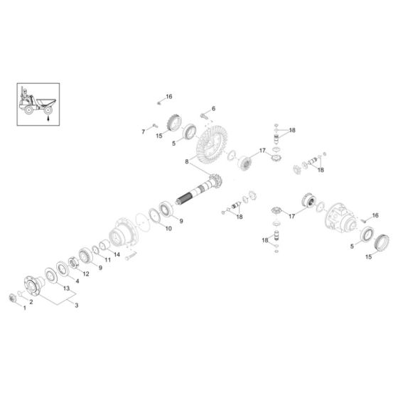 Differential Axle Assembly for Wacker DW100 Dumper