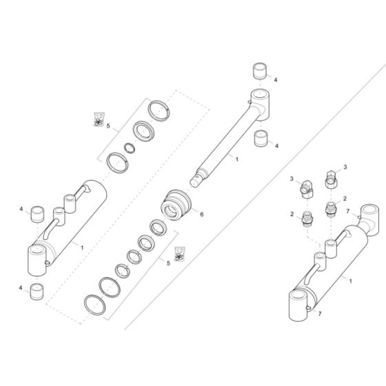 Steering Cylinder Assembly for Wacker DW15e Dumper