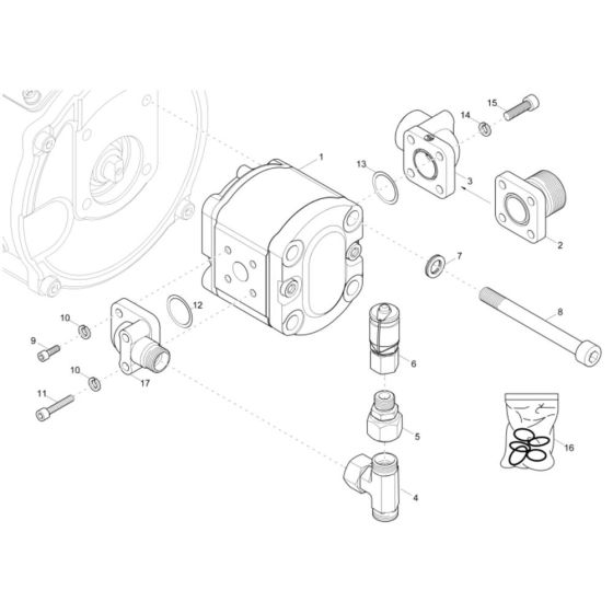 Gear Pump Assembly for Wacker DW15e Dumper