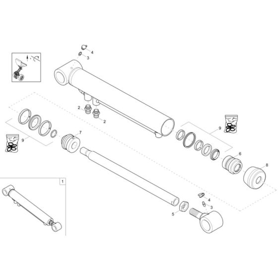 Lift Cylinder Assembly for Wacker DW15e Dumper