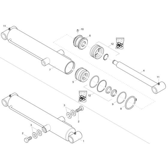 Tilt Ram Assembly for Wacker DW15e Dumper