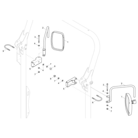 Mirror Assembly for Wacker DW15e Dumper