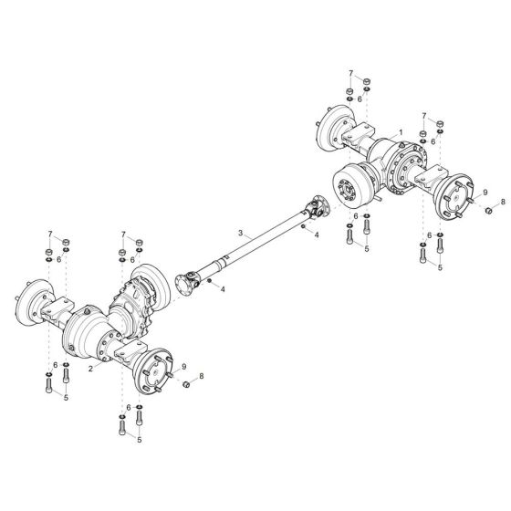 Axle Assembly for Wacker DW15e Dumper