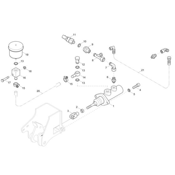 Brake Cylinder Assembly for Wacker DW15e Dumper