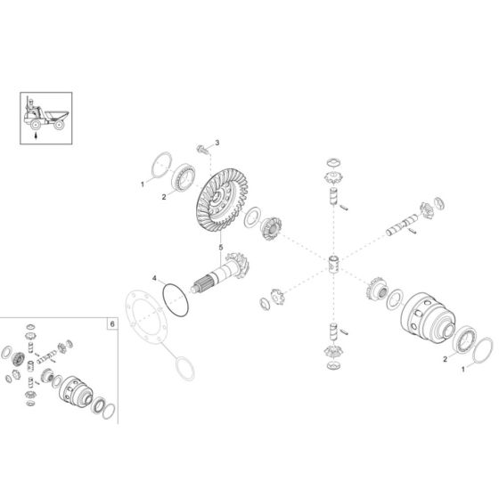 Differential Axle Assembly -2 for Wacker DW20 Dumper