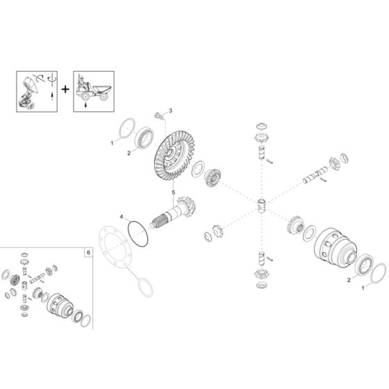 Differential Axle Assembly -3 for Wacker DW20 Dumper