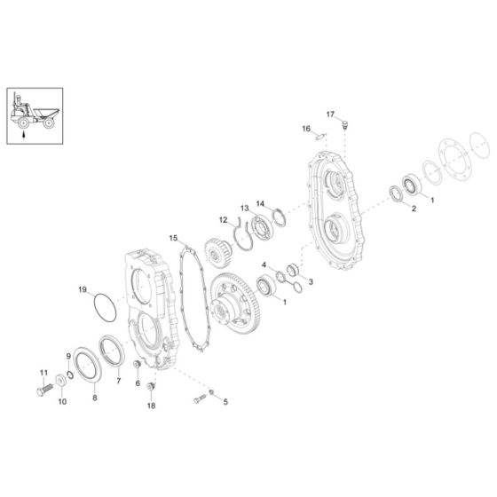 Gearbox Assembly for Wacker DW20 Dumper