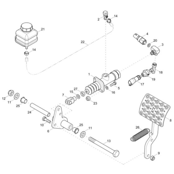 Foot Brake Assembly for Wacker DW20 Dumper