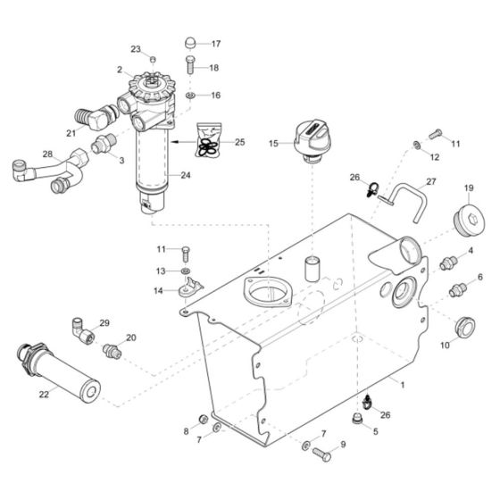 Hydraulic Tank Assembly for Wacker DW20 Dumper