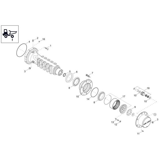 Axle Case, Wheel Hub Assembly for Wacker DW20-2 Dumper