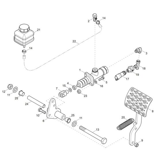 Foot Brake Assembly for Wacker DW20-2 Dumper