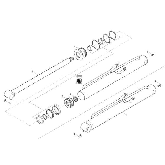 Tilt Ram Assembly for Wacker DW20-2 Dumper