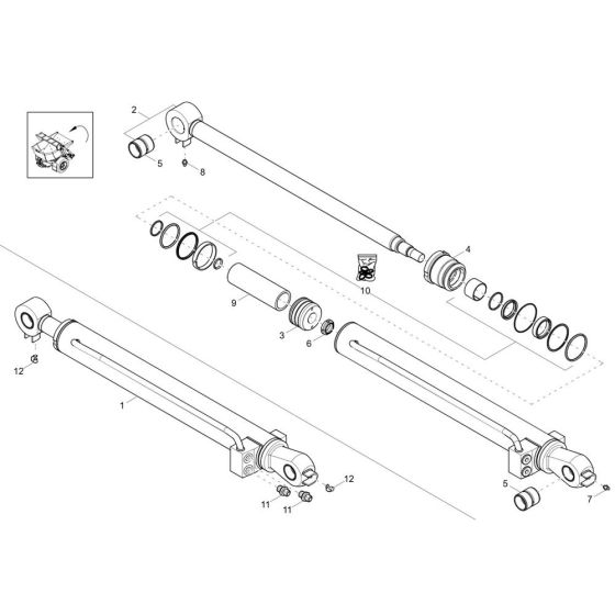 Bucket Cylinder Assembly for Wacker DW20-2 Dumper