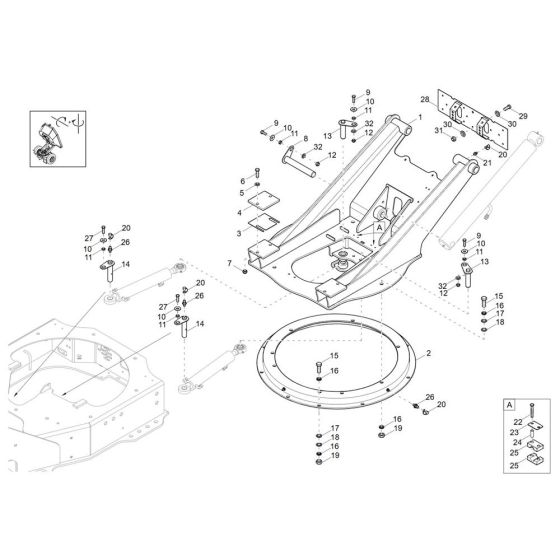 Swing Bracket Assembly for Wacker DW20-2 Dumper