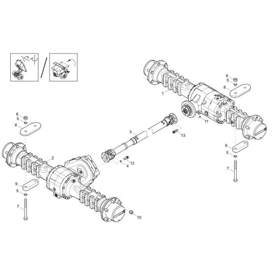 Axle Assembly for Wacker DW20-2 Dumper