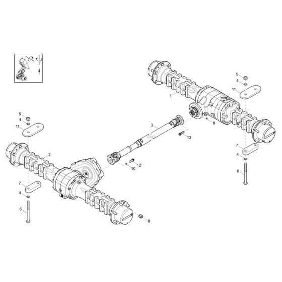 Axle Assembly -1 for Wacker DW20-2 Dumper