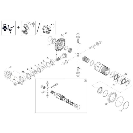 Differential Axle Assembly for Wacker DW20-2 Dumper