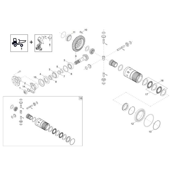 Differential Axle Assembly -1 for Wacker DW20-2 Dumper