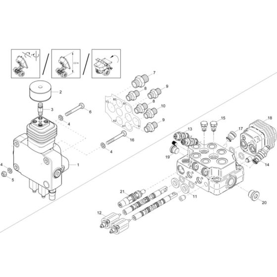 Control Valve Assembly -1 for Wacker DW20 Dumper