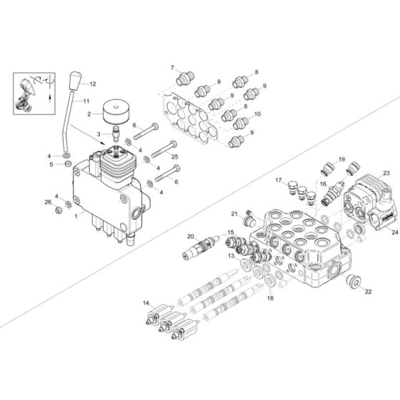 Control Valve Assembly -2 for Wacker DW20 Dumper