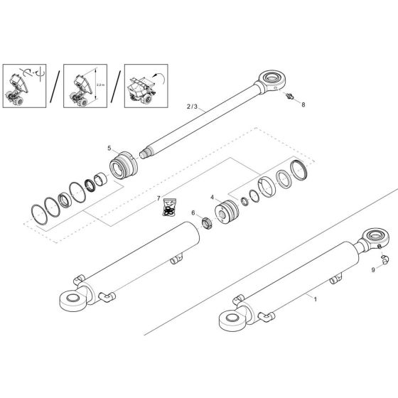 Boom Offset Cylinder Assembly for Wacker DW20 Dumper