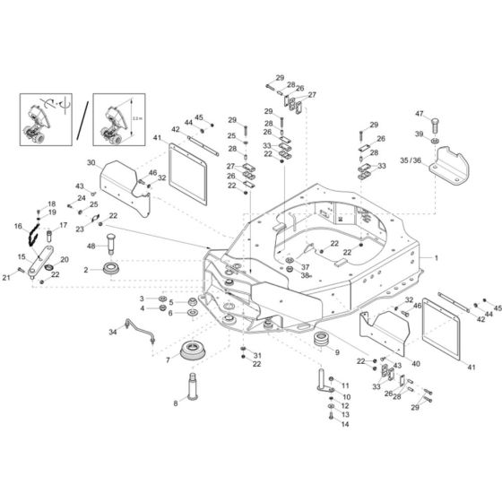 Front Frame Assembly -1 for Wacker DW20 Dumper