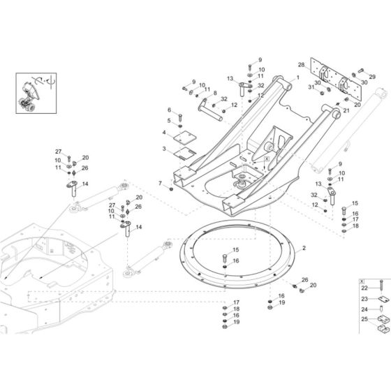 Swing Bracket Assembly for Wacker DW20 Dumper