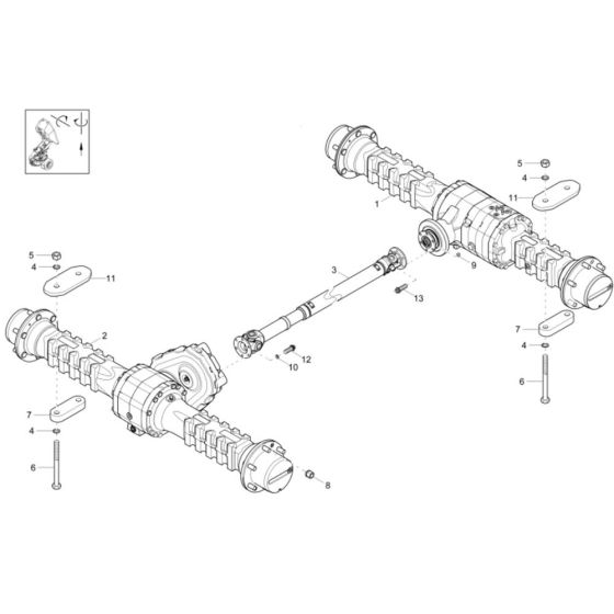 Axle Assembly -1 for Wacker DW20 Dumper