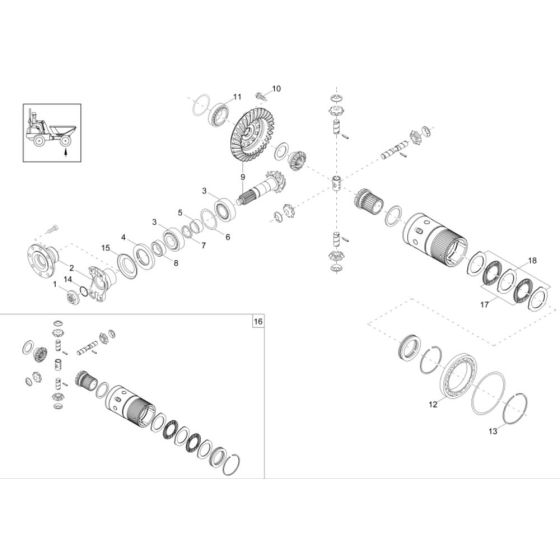 Differential Axle Assembly for Wacker DW40 Dumper