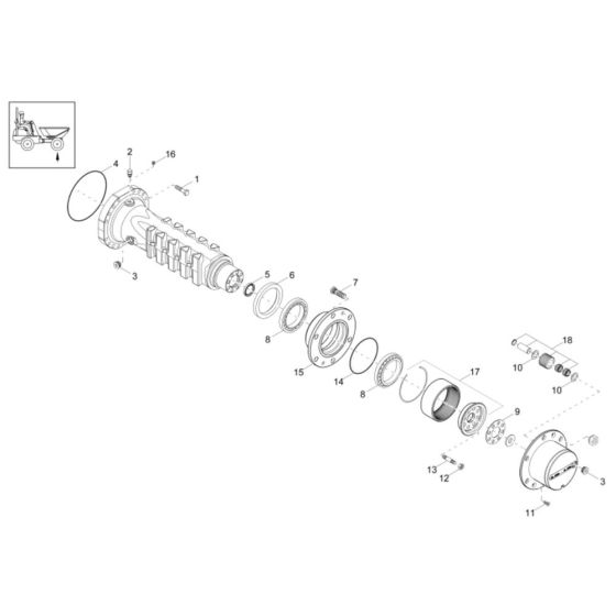 Axle Case, Wheel Hub Assembly for Wacker DW40 Dumper