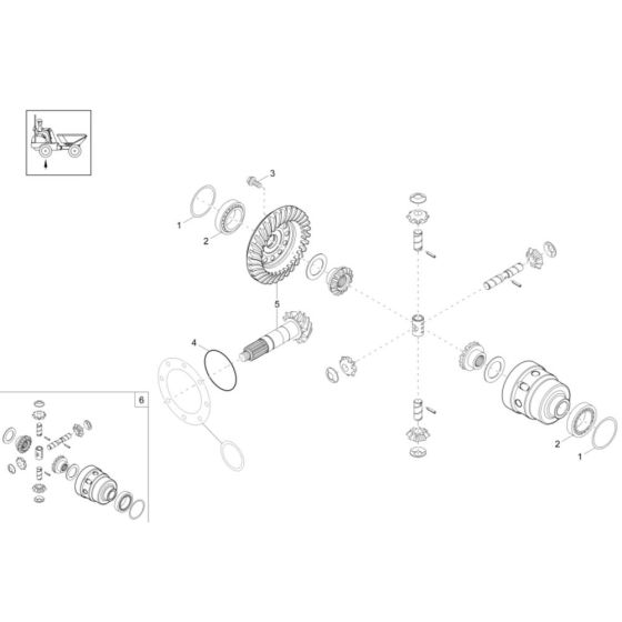 Differential Axle Assembly -1 for Wacker DW40 Dumper