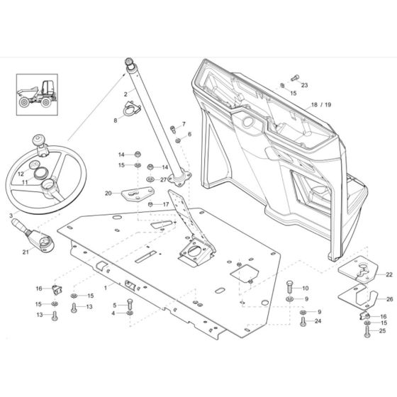 Pilot Stand Assembly -1 for Wacker DW40 Dumper