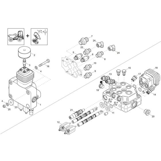 Control Valve Assembly -1 for Wacker DW40-2 Dumper