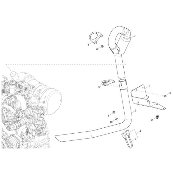 Exhaust Assembly for Wacker DW40-2 Dumper