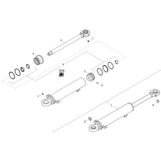 Boom Offset Cylinder Assembly for Wacker DW40-2 Dumper