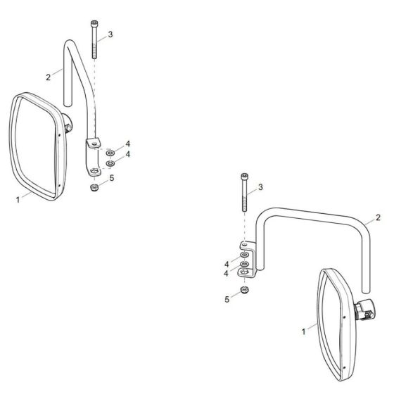 Mirror Assembly for Wacker DW40-2 Dumper