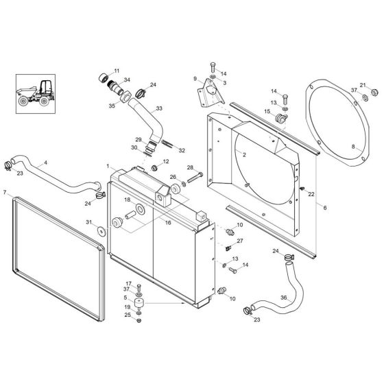 Combi-Cooler Assembly -1 for Wacker DW40-2 Dumper