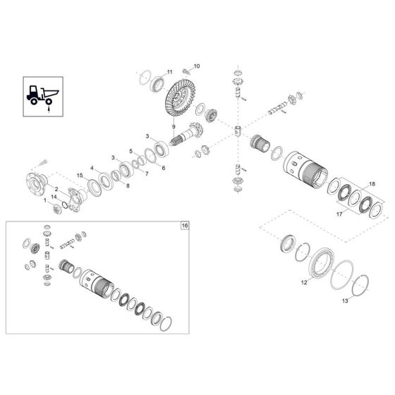 Differential Axle Assembly for Wacker DW40-2 Dumper